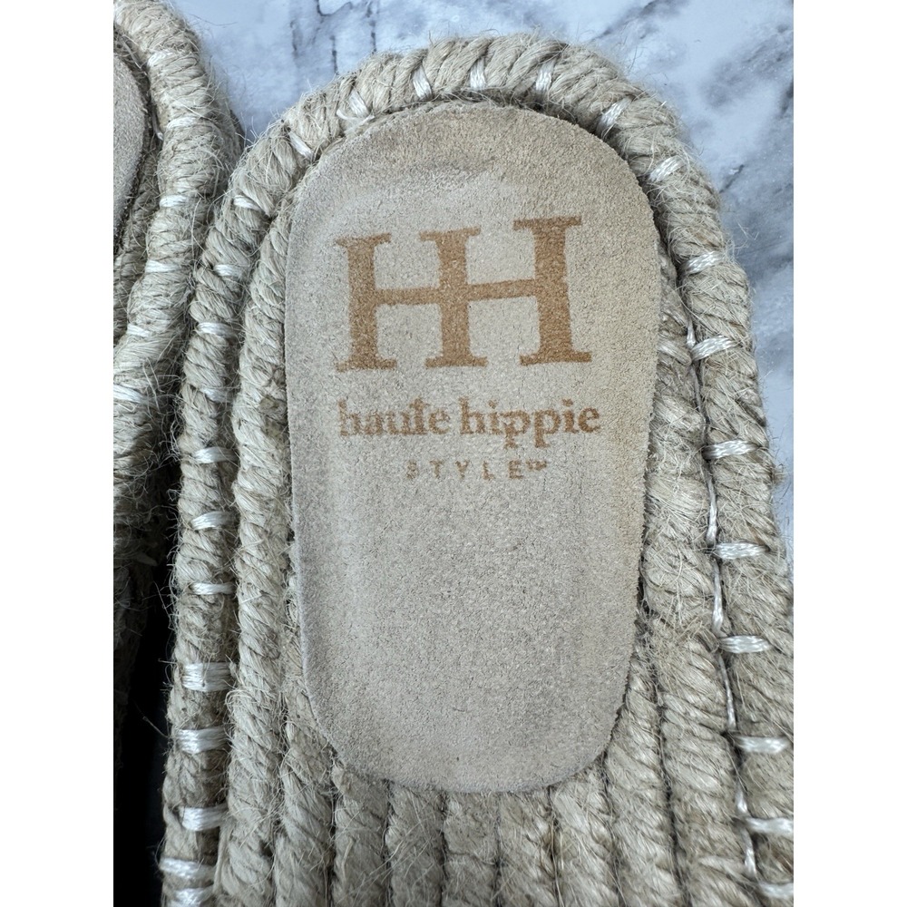 Haute Hippie Espadrille Tan Suede Leather Slides Woman's Size 8.5 - Picture 2 of 9